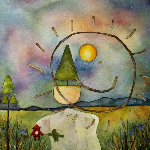 pear cognition,cosmos field,yellow sun hat,summer solstice,mirror in the meadow,surrealism,spring equinox,mushroom landscape,abstract watercolor,3-fold sun,ordinary sun hat,scarecrows,dali,solar field,inner light,watercolor painting,astral traveler,watercolor background,secret garden of venus,solstice,Conceptual Art,Daily,Daily 34