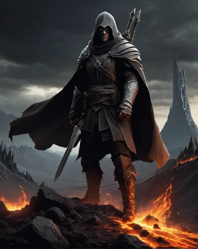 massively multiplayer online role-playing game,hooded man,assassin,heroic fantasy,game art,fire background,witcher,carpathian,game illustration,templar,grimm reaper,wall,twitch logo,the wanderer,assassins,warlord,aaa,norse,reaper,nördlinger ries,Conceptual Art,Fantasy,Fantasy 10