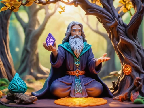 mantra om,druid stone,scandia gnome,magus,druid grove,druid,the wizard,sadhu,fortune telling,fortune teller,fantasy picture,zen,tea zen,zen master,offering,guru,iranian nowruz,ball fortune tellers,shamanism,monk,Unique,3D,Clay