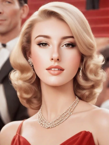 pearl necklace,elegant,princess' earring,vanity fair,elegance,beautiful woman,red gown,pearl necklaces,cartier,bridal jewelry,vintage makeup,barbie doll,diamond jewelry,audrey,hollywood actress,gena rolands-hollywood,glamorous,queen,diamond red,earrings