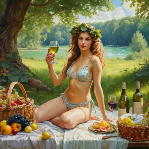 woman eating apple,picnic,mediterranean diet,woman with ice-cream,winemaker,fantasy picture,wild wine,adam and eve,idyllic,pin-up girl,italian painter,wine,woman holding pie,fantasy art,sangria,vintage art,aperitif,oil painting,grape harvest,retro pin up girl,Photography,General,Fantasy