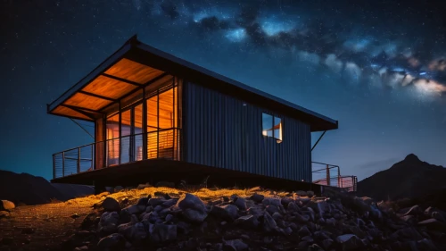 the cabin in the mountains,mountain hut,dunes house,astronomy,mountain station,cubic house,alpine hut,small cabin,mountain huts,astronomer,wooden hut,starry night,holiday home,inverted cottage,monte rosa hut,sky apartment,stargazing,starry sky,icelandic houses,research station,Photography,General,Fantasy