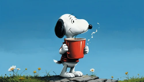 snoopy,watering can,rain barrel,milk can,springtime,the beginning of summer,peanuts,refreshment,dog illustration,coffee can,spray can,water cooler,watering,make the day great,spring pot drive,spring cleaning,beginning of spring,coffee break,coffee to go,spring morning,Conceptual Art,Fantasy,Fantasy 12