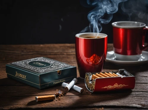 hot buttered rum,cimbalom,cigarette lighter,smoking cessation,mulled claret,cigarettes on ashtray,45 acp,feuerzangenbowle,cigar tobacco,brown cigarettes,cigarette box,mulled wine,camacho trumpeter,tobacco products,still life photography,bullet shells,red smoke,burning cigarette,mystic light food photography,tea candles,Photography,General,Fantasy