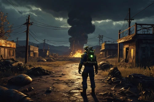 fallout4,fallout,post apocalyptic,wasteland,post-apocalyptic landscape,post-apocalypse,apocalyptic,fresh fallout,chemical plant,fallout shelter,action-adventure game,the pollution,refinery,apocalypse,black city,destroyed city,nuclear explosion,adventure game,atomic age,ghost town,Illustration,Children,Children 03