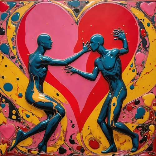 painted hearts,handing love,dancing couple,keith haring,heart in hand,luv is luv,two hearts,couple in love,neon body painting,all forms of love,the luv path,bodypainting,two people,bodypaint,love in air,adam and eve,colorful heart,declaration of love,into each other,psychedelic art,Photography,General,Realistic