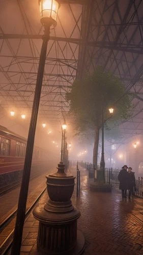 train depot,railroad station,the train station,train station,freight depot,abandoned train station,train station passage,french train station,old station,gas lamp,railroads,ghost train,atmospheric,industrial hall,steam train,train platform,subway station,steam locomotives,steam railway,railroad,Photography,General,Realistic