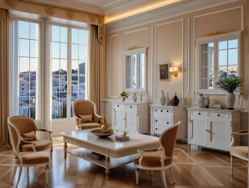 french windows,breakfast room,dining room,paris balcony,luxury home interior,ornate room,beauty room,chiffonier,great room,dining room table,danish room,dressing table,shabby-chic,paris,dining table,interior decor,window treatment,luxury property,interiors,kitchen & dining room table,Photography,General,Realistic