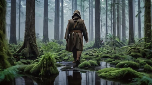 hooded man,forest man,the wanderer,photomanipulation,photo manipulation,the forest,forest background,the woods,monk,woodsman,wanderer,holy forest,world digital painting,elven forest,photoshop manipulation,the forest fell,forest dark,conceptual photography,nature and man,swamp,Photography,General,Natural