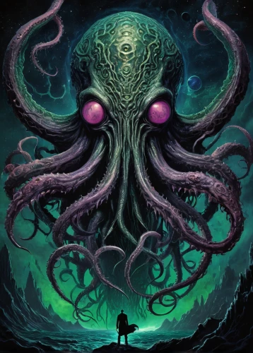 octopus,octopus vector graphic,kraken,cephalopod,calamari,cuthulu,fun octopus,octopus tentacles,squid game card,god of the sea,tentacles,deep sea,the bottom of the sea,sea god,bottom of the sea,tentacle,giant squid,sci fiction illustration,cephalopods,under sea,Illustration,Realistic Fantasy,Realistic Fantasy 47