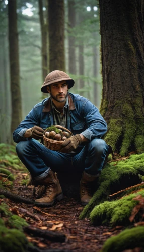 woodsman,farmer in the woods,forest man,nature and man,digital compositing,pachamama,forest workers,forest workplace,free wilderness,rain-wet bracket fungi,wildlife biologist,nature photographer,people in nature,permaculture,bushcraft,perched on a log,forrest,forest mushroom,spruce forest,arborist,Photography,Black and white photography,Black and White Photography 01