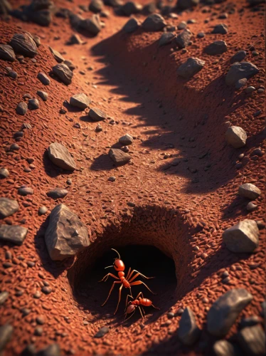 anthill,ant hill,red sand,red earth,red planet,ants,martian,manhole,fire ants,mission to mars,cinema 4d,3d render,sinkhole,opportunity,mars rover,3d mockup,alien world,excavation,dig a hole,tarantula,Photography,Fashion Photography,Fashion Photography 24