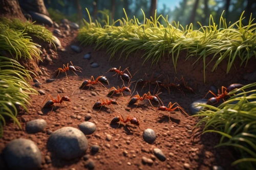 anthill,ant hill,ants,fire ants,collected game assets,mound-building termites,mushroom landscape,3d render,bugs,forest floor,material test,tileable,stingless bees,3d rendered,forest path,bee pasture,cinema 4d,forest glade,render,development concept,Art,Classical Oil Painting,Classical Oil Painting 18