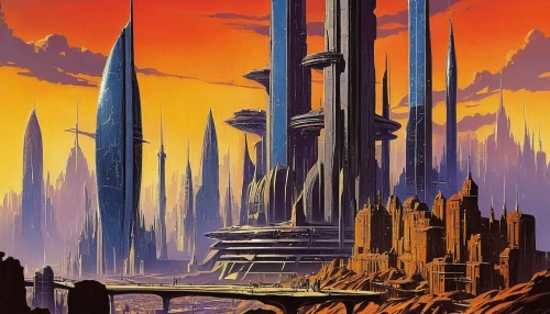 futuristic landscape,metropolis,ancient city,citadel,dystopian,fantasy city,futuristic architecture,travel poster,cityscape,futuristic,dystopia,valerian,skyscrapers,imperial shores,utopian,alien world,sci-fi,sci - fi,towers,monolith,Conceptual Art,Sci-Fi,Sci-Fi 20