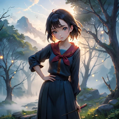 meteora,japanese sakura background,mystical portrait of a girl,sakura background,portrait background,dusk background,cg artwork,school skirt,vanessa (butterfly),game illustration,french digital background,background images,girl with tree,anime girl,would a background,ganai,darjeeling,studio ghibli,background image,erika,Anime,Anime,General