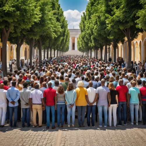 aix-en-provence,bordeaux,palatine hill,champ de mars,piazza del popolo,peter's square,ferrara,1000miglia,lucca,modena,nimes,verona,vatican museum,villa borghese,rome 2,vatican city,sanssouci,arc de triomphe,spanish steps,crowd of people,Photography,General,Realistic