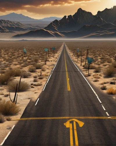 road of the impossible,road to nowhere,route 66,route66,vanishing point,the road,mojave desert,open road,long road,crossroad,road,roads,mojave,empty road,sand road,straight ahead,highway,desert run,street canyon,road forgotten,Conceptual Art,Daily,Daily 32