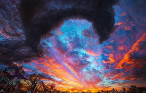 epic sky,hot-air-balloon-valley-sky,skyscape,dramatic sky,fire on sky,world digital painting,rainbow clouds,sky,planet alien sky,the sky,sky clouds,cloud formation,chinese clouds,panoramical,cloud image,skies,red cloud,hdr,calbuco volcano,cloudscape,Light and shadow,Landscape,Sky 2