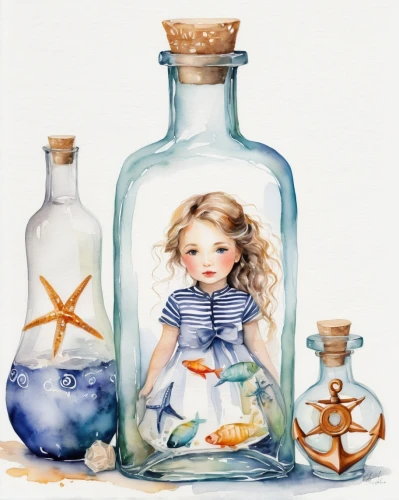 watercolor baby items,glass jar,watercolor painting,perfume bottle,glass painting,watercolor paint,bell jar,message in a bottle,perfume bottles,nautical star,watercolor,watercolor tea,watercolor blue,glass bottle,sandglass,starfishes,nautical children,watercolor women accessory,candy jars,bottle,Illustration,Paper based,Paper Based 11
