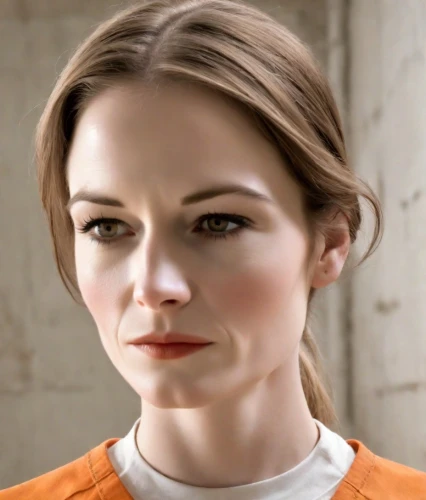 daisy jazz isobel ridley,orange,sarah walker,a wax dummy,british actress,woman face,female hollywood actress,doll's facial features,realdoll,katniss,head woman,woman's face,female doctor,female face,anna lehmann,orange robes,beautiful face,television character,forehead,baby carrot