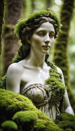 dryad,mother earth statue,faery,faerie,garden statues,garden sculpture,mother nature,woman sculpture,mother earth,decorative figure,fae,secret garden of venus,ferns,girl in the garden,brookgreen gardens,garden ornament,forest moss,garden of eden,digital compositing,japanese garden ornament,Photography,General,Realistic