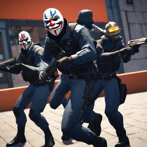 bandit theft,assassins,grenadier,free fire,balaclava,swat,outbreak,rangers,criminal police,civil defense,officers,community connection,task force,the cuban police,merc,competition event,fuze,vigil,dissipator,police force,Unique,3D,Low Poly