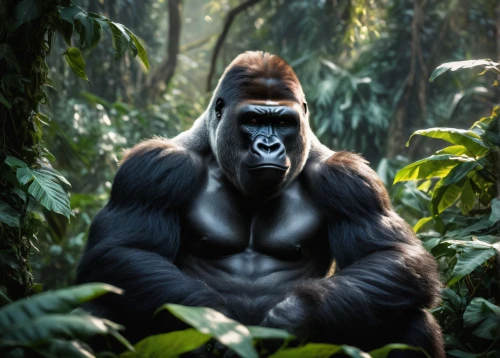 gorilla,silverback,primate,kong,tarzan,ape,orangutan,great apes,orang utan,king kong,gorilla soldier,bonobo,rwanda,uganda,primates,gibbon 5,congo,uakari,chimpanzee,langur,Photography,General,Fantasy