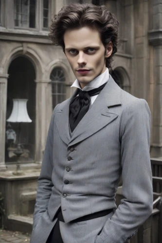 the victorian era,frock coat,gentlemanly,victorian style,aristocrat,cravat,robert harbeck,victorian,victorian fashion,butler,british longhair,barrister,jack rose,british semi-longhair,dracula,the doctor,twelve,earl grey,gothic portrait,prince of wales,Photography,Realistic