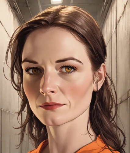 katniss,clementine,orange,daisy jazz isobel ridley,female doctor,head woman,sci fiction illustration,orange robes,portrait background,lena,cg artwork,the girl's face,piper,woman face,prisoner,lilian gish - female,senator,lori,clove,orange eyes,Digital Art,Comic