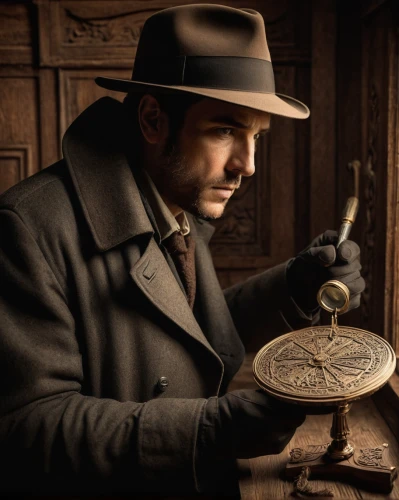 watchmaker,sherlock holmes,clockmaker,deadwood,investigator,detective,tinsmith,silversmith,inspector,holmes,private investigator,indiana jones,pipe smoking,hatmaking,pocket watch,the phonograph,pocket watches,al capone,the gramophone,metalsmith,Art,Classical Oil Painting,Classical Oil Painting 25