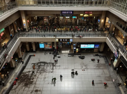 shopping mall,central park mall,bullring,mall,danube centre,the dubai mall entrance,potsdamer platz,mall of indonesia,kamppi,queue area,tilt shift,shopping center,costanera center,department store,chatswood,panopticon,station concourse,food court,apple store,public space