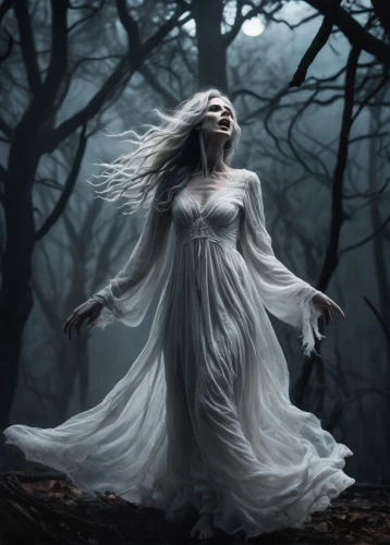 dance of death,dead bride,sleepwalker,ballerina in the woods,the enchantress,the night of kupala,sorceress,faerie,the witch,vampire woman,mystical portrait of a girl,dark art,haunted forest,queen of the night,fantasy picture,faery,vampire lady,white lady,rusalka,dryad,Photography,Fashion Photography,Fashion Photography 02