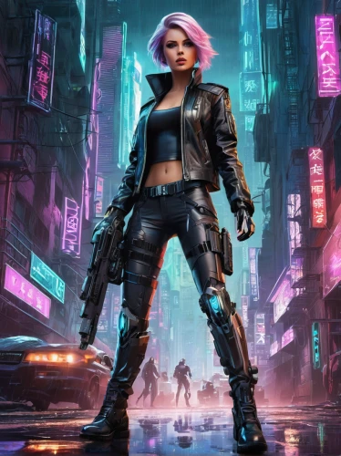 cyberpunk,renegade,sci fiction illustration,cg artwork,game art,game illustration,dystopian,girl with gun,girl with a gun,streampunk,futuristic,nova,mobile video game vector background,sci fi,concept art,scifi,cybernetics,dystopia,sci-fi,sci - fi,Unique,Design,Logo Design