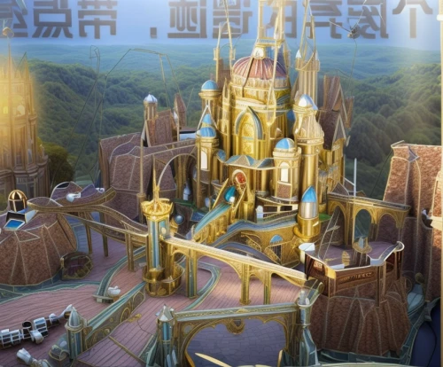 shanghai disney,fairy tale castle,disney castle,fantasy city,gold castle,tokyo disneyland,sleeping beauty castle,fantasy world,castle of the corvin,cinderella's castle,disney-land,fairytale castle,disney land,3d fantasy,ancient city,forbidden palace,knight's castle,new castle,the disneyland resort,fantasy landscape