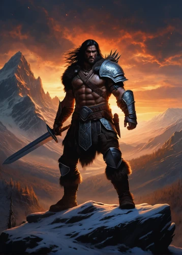 barbarian,heroic fantasy,thorin,northrend,dane axe,dwarf sundheim,massively multiplayer online role-playing game,bordafjordur,fantasy warrior,warrior and orc,lone warrior,talahi,hercules,half orc,warlord,thermokarst,orc,male character,warrior east,grog,Conceptual Art,Fantasy,Fantasy 28