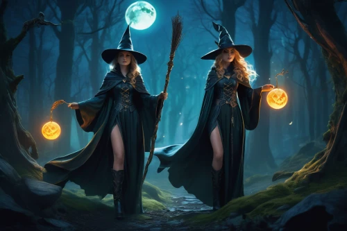 witches,celebration of witches,witches' hats,sorceress,witch broom,witch's hat,druids,halloween witch,fairy lanterns,witch hat,elven forest,witch's legs,witches legs,witch,fantasy picture,halloween illustration,spirits,fantasy art,wizards,witch's hat icon,Conceptual Art,Fantasy,Fantasy 02