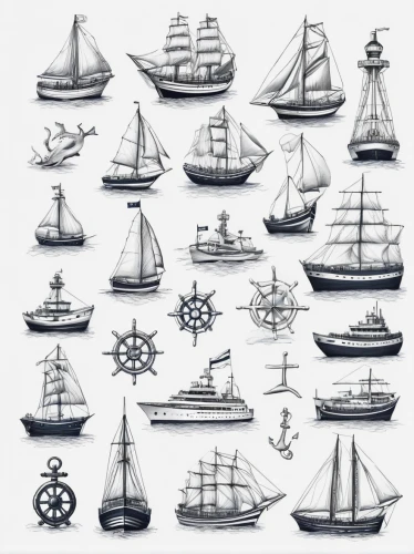 nautical clip art,sailing ships,old ships,masts,ships,sailboats,full-rigged ship,boats,sails,nautical paper,star line art,hellenistic-era warships,sailing boats,tallship,naval architecture,sail ship,icon set,shipping icons,set of icons,caravel,Illustration,Realistic Fantasy,Realistic Fantasy 19