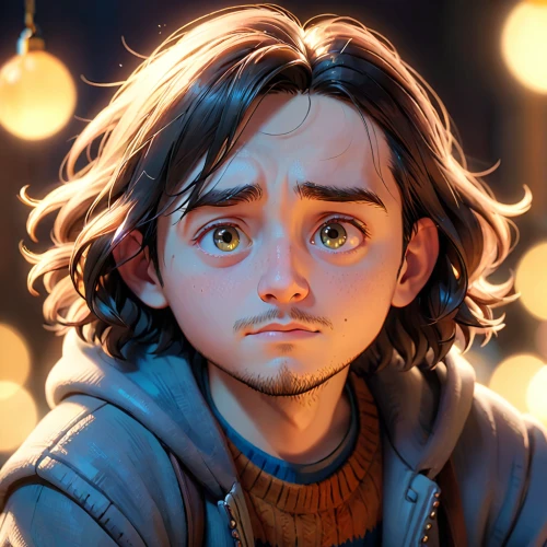 lokportrait,hobbit,tangled,mowgli,fantasy portrait,child portrait,kids illustration,digital painting,little boy,bran,cg artwork,jrr tolkien,child boy,moody portrait,a child,miguel of coco,potter,glowworm,noah,little kid,Anime,Anime,Cartoon