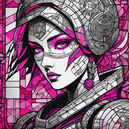 pink vector,widowmaker,pink quill,cyborg,pink diamond,vector girl,echo,pink squares,pink-purple,digiart,biomechanical,post-it note,vector,cyberpunk,magenta,pink paper,nora,cyber,mecha,purple and pink,Unique,Paper Cuts,Paper Cuts 08