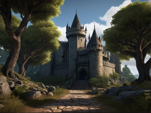 castle of the corvin,knight's castle,devilwood,northrend,fairy tale castle,castel,castleguard,castle iron market,templar castle,imperial shores,summit castle,hogwarts,fairytale castle,bethlen castle,druid grove,castle,castle park,castle ruins,myst,press castle,Art,Classical Oil Painting,Classical Oil Painting 36