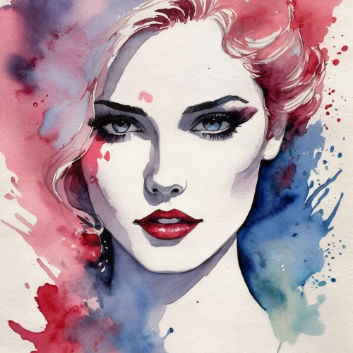 watercolor pin up,watercolor paint,watercolor painting,watercolor,watercolor paint strokes,fashion illustration,watercolors,watercolor women accessory,watercolor pencils,watercolour,watercolor sketch,watercolor paper,water colors,water color,watercolor background,femme fatale,scarlet witch,ink painting,harley,mystique,Illustration,Paper based,Paper Based 25