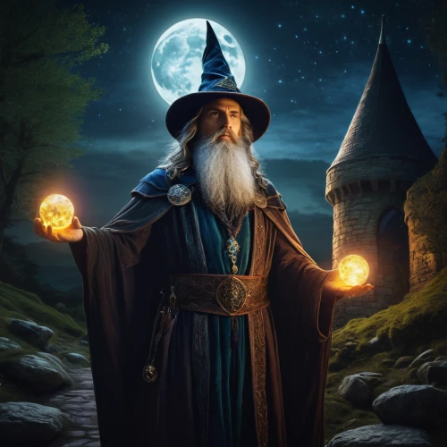 the wizard,wizard,gandalf,magus,witch's hat icon,magistrate,wizards,mage,fantasy picture,witch ban,candlemaker,magic grimoire,witch's hat,dodge warlock,fantasy portrait,albus,celebration of witches,witch broom,witch hat,wizardry,Illustration,Abstract Fantasy,Abstract Fantasy 07