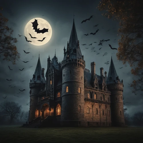 haunted castle,the haunted house,witch's house,halloween background,witch house,halloween and horror,haunted house,ghost castle,halloween poster,gothic architecture,halloween illustration,fairy tale castle,halloween wallpaper,halloween scene,castle of the corvin,haunted cathedral,gothic style,fantasy picture,halloween night,children's fairy tale,Photography,General,Fantasy