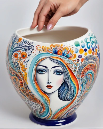 enamel cup,girl with cereal bowl,glass painting,ceramics,blue and white porcelain,porcelain tea cup,earthenware,hand painting,chamber pot,pottery,flower bowl,printed mugs,ceramic,tea cup,serving bowl,fragrance teapot,white bowl,a bowl,chinese teacup,coffee mug,Illustration,Realistic Fantasy,Realistic Fantasy 39