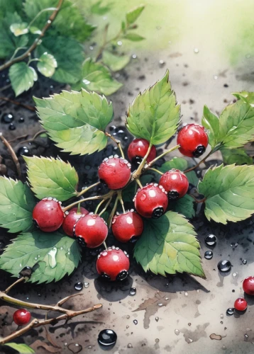 rose hip berries,red currants,redcurrants,red berries,currant berries,rosehip berries,wild cherry,rose hip fruits,cherries,cherry branch,ripe berries,red gooseberries,wild berries,sweet cherries,lingonberry,red currant,berries,blood currant,cherries in a bowl,elder berries,Illustration,Paper based,Paper Based 30