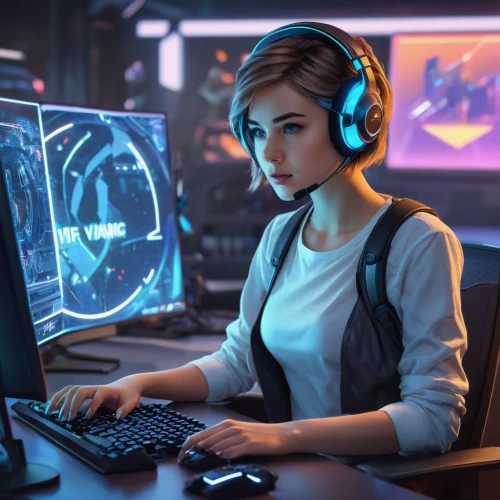 girl at the computer,lan,headset,operator,headset profile,wireless headset,game illustration,night administrator,computer game,gamer,girl studying,connectcompetition,community connection,online support,symetra,gaming,gamers round,game art,music background,cg artwork,Conceptual Art,Sci-Fi,Sci-Fi 06