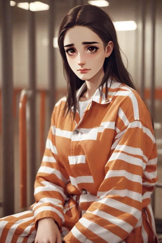 prisoner,detention,prison,pajamas,arbitrary confinement,clementine,depressed woman,pjs,sad woman,criminal,lis,lori,chainlink,pj,onesie,worried girl,the girl at the station,orange,ms,koto,Photography,Natural