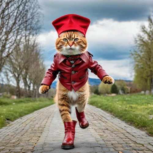 red cat,cat european,napoleon cat,cat sparrow,cat warrior,red tabby,cat image,cartoon cat,puss in boots,animals play dress-up,town crier,oktoberfest cats,vintage cat,postman,cat,street cat,tom cat,cute cat,red whiskered bulbull,bellboy,Photography,General,Realistic