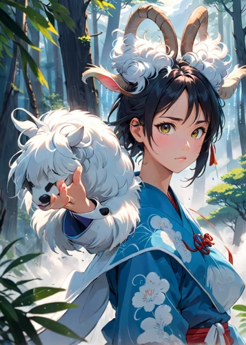 kitsune,game illustration,edelweiss,forest background,monsoon banner,goki,forest dragon,inari,howl,portrait background,studio ghibli,nine-tailed,dragon li,in the forest,easter banner,spring background,japanese sakura background,white blossom,summoner,wuchang,Anime,Anime,Realistic