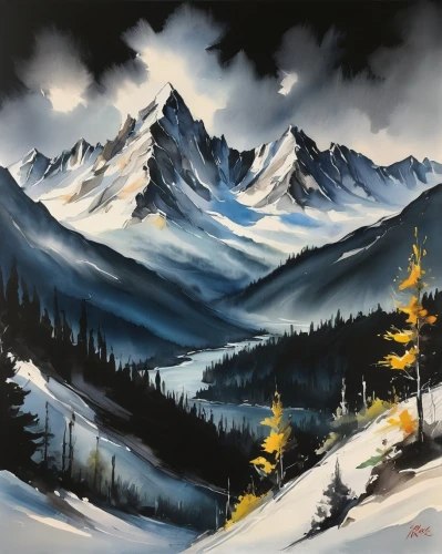 snowy peaks,snowy mountains,snow landscape,snow mountains,mountain scene,mountain landscape,winter landscape,salt meadow landscape,autumn mountains,mountains snow,snowy landscape,snow mountain,mountains,cascade mountain,white mountains,mountainous landscape,moutains,snow scene,high mountains,winter background,Illustration,Paper based,Paper Based 11